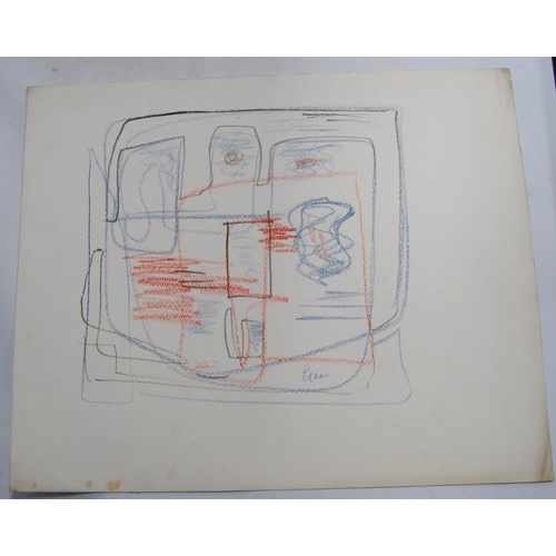 285 - William Gear RA FRSA RBSA (Scottish, 1915 - 1997)'Abstract in Red and Blue'Signed, pencil and crayon... 