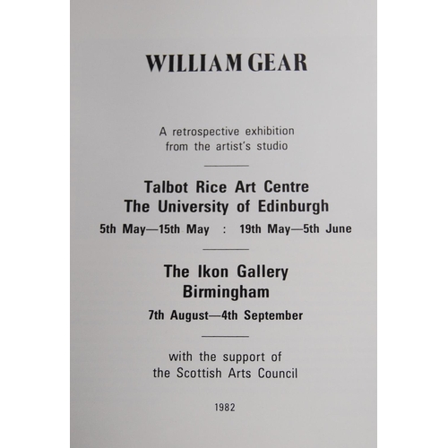 290 - William Gear RA FRSA RBSA (Scottish, 1915 - 1997)Catalogue of 'Retrospective Exhibition from the Art... 