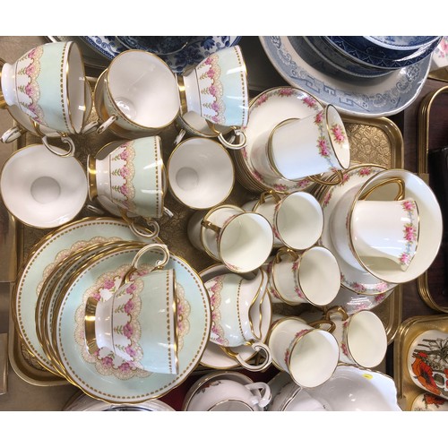 274 - Tuscan bone china part teaset; C9678; together with an English porcelain teaset