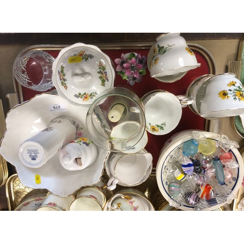 275 - Aynsley porcelain together with part teaset and some Murano glass sweets