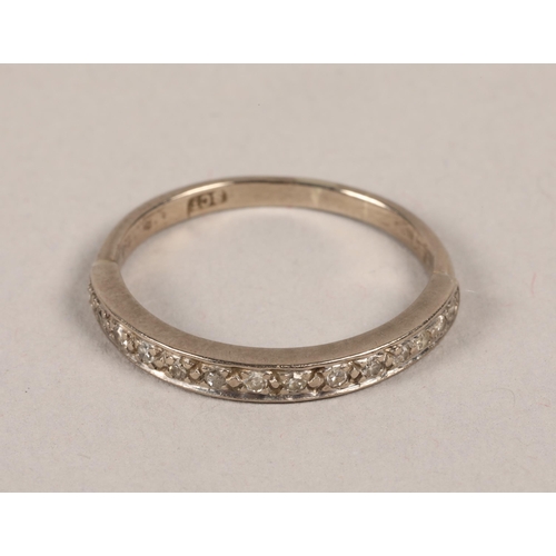 100 - 18 carat white gold and diamond set half eternity ring; gross weight 2.0g