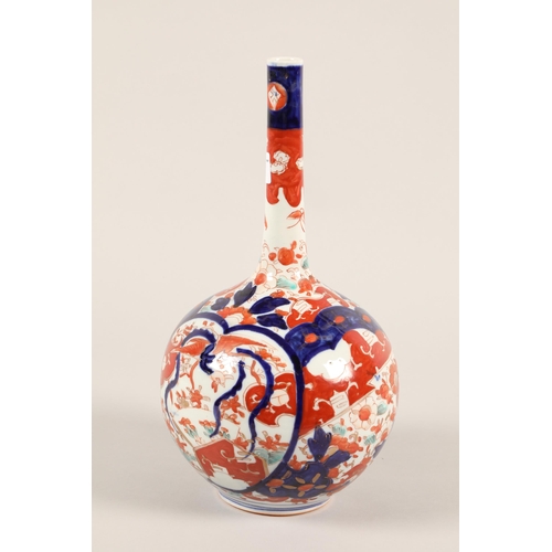 18 - Early 20th century Japanese Imari pottery bottle vase; 33cm high