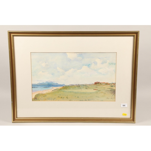 380 - Cuthbertson; Fifth Hole, Royal Troon; watercolour on paper; signed; framed