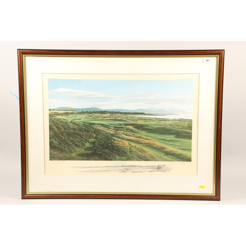 394 - Linda Harlough; 17th Hole, Royal Dornoch; pencil signed limited edition print; 101 / 850; framed