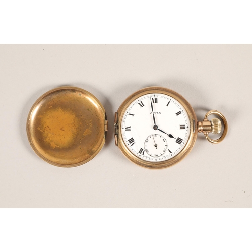 44 - Gold plated Dennison 'Cyma' gentlemen's pocket watch