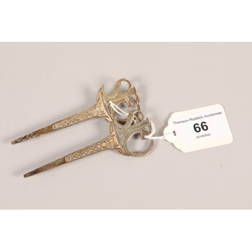 66 - Two hallmarked silver Celtic design kilt pins; 9.5cm long; gross weight 38g