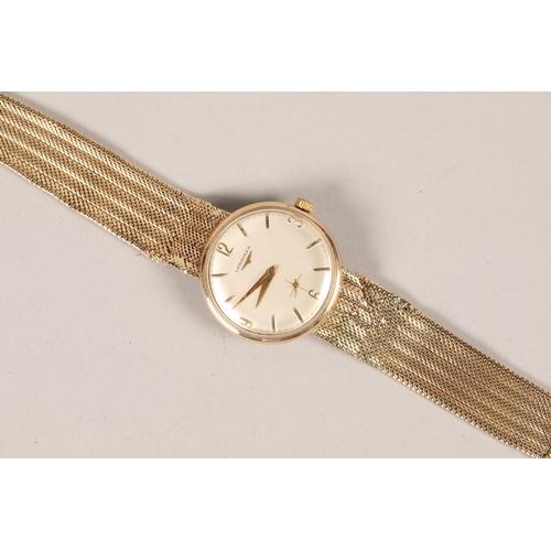 84 - 9 carat yellow gold Longines gentlemen's wristwatch and strap. gross weight 48g