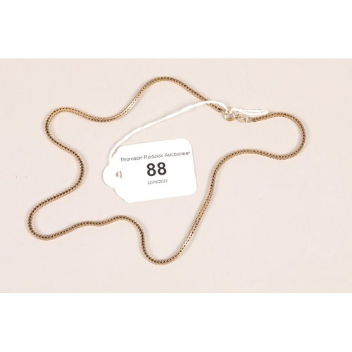 88 - 9 carat yellow rope twist chain; 11.1g gross weight