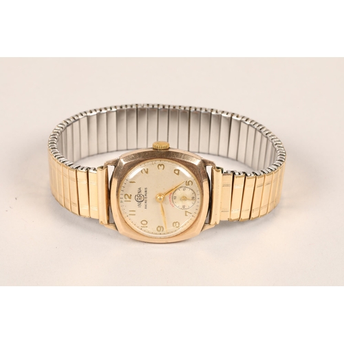 96 - 9 carat yellow gold cased Incarna gentlemen's wristwatch; 42.9g gross weight
