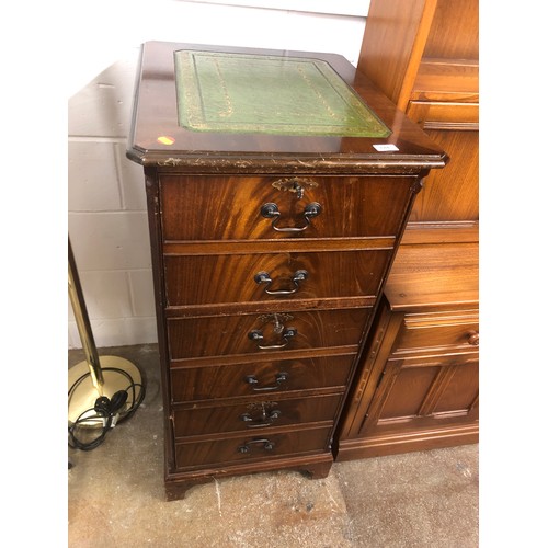 644 - Mahogany three drawer filing cabinet