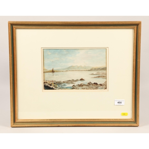 400 - N. Campbell; Yacht on Still Lake; watercolour on paper; signed; framed