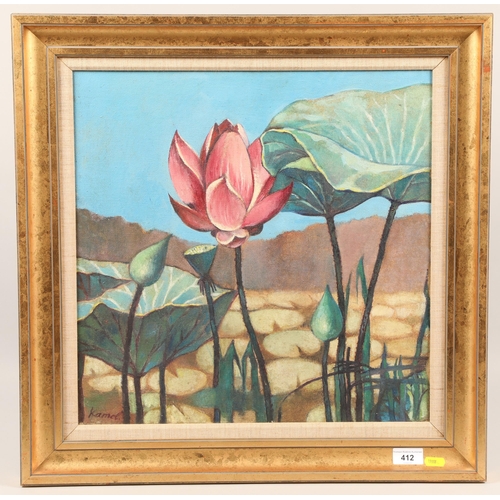 412 - Kamel; Still Life of Flowers; oil on canvas; signed; framed