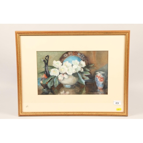 413 - C.G. Tresidder; Still Life; watercolour on paper; signed; framed