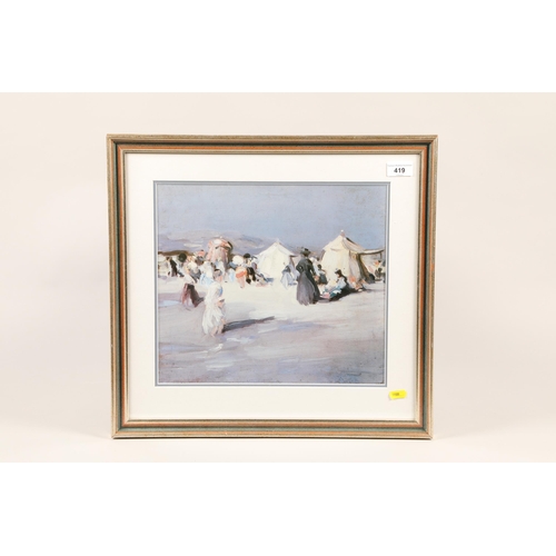 419 - John Duncan Fergusson; Grey Day; Paris Place; coloured print; framed