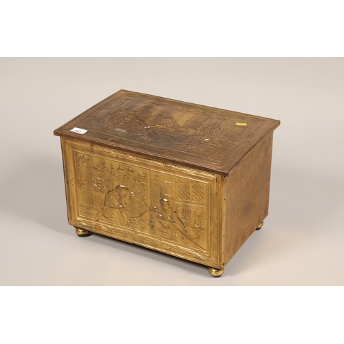 492 - Brass mounted coal box