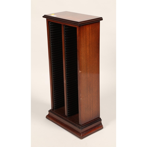 520 - Mahogany veneered twin section CD rack