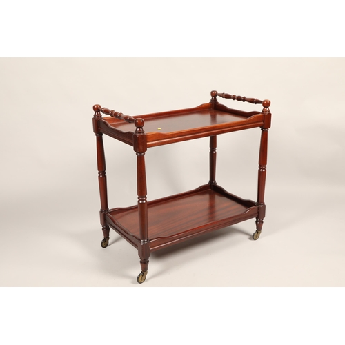 531 - Two tier mahogany trolley