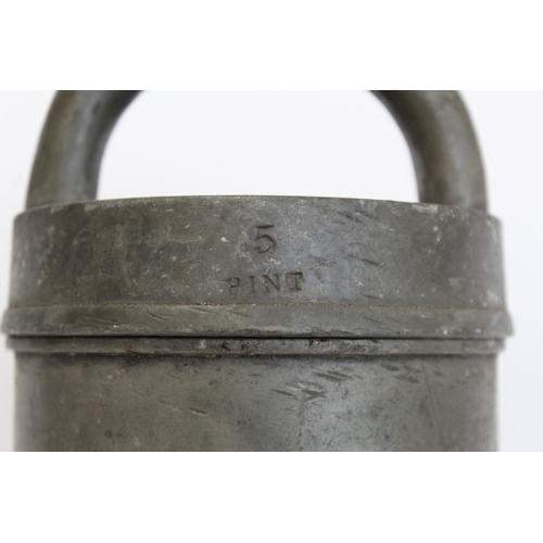 214 - 19th century pewter five pint sorbetiere for freezing ice cream, 32cm high.