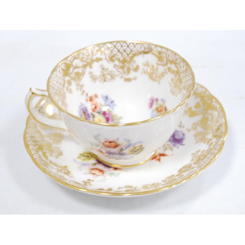 1 - Hammersley part china six-place tea set decorated with floral sprays.  (17)