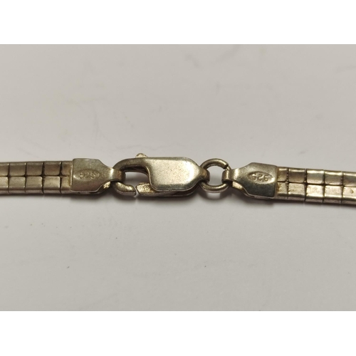 100 - Group of 925 silver to include a Mexican neck chain, French Art Deco-style bangle and a necklace, 38... 