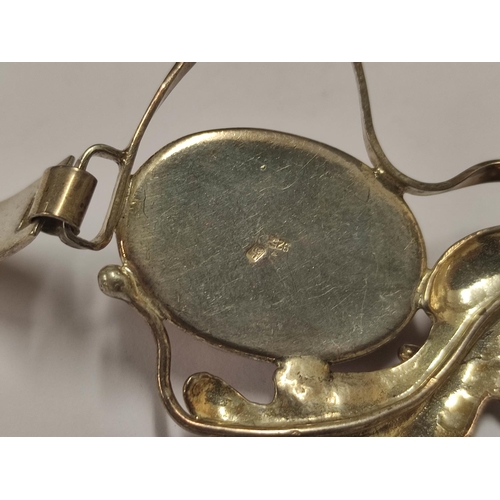 110 - Jewellery box containing miscellaneous costume jewellery to include amber-coloured bracelets, Scotti... 