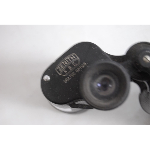 18 - Pair of Zenith 12x50 field binoculars, cased.