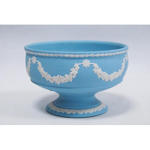 3 - Wedgwood blue Jasperware bowl with wreath decoration and another near-matching brown-glazed bowl.  (... 