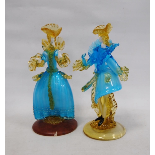 50 - Two Murano-style glass figures modelled as females and two Nao figures of girls.  (4)