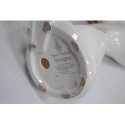 51 - Collection of ceramic and glass cat ornaments, glass paperweight and other glass ornaments.