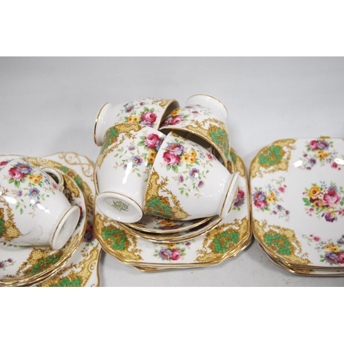 56 - Tuscan 'Provence' pattern part tea set, reproduction Chinese famille rose cylindrical jar, similar s... 