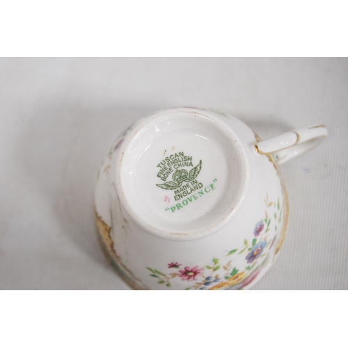 56 - Tuscan 'Provence' pattern part tea set, reproduction Chinese famille rose cylindrical jar, similar s... 