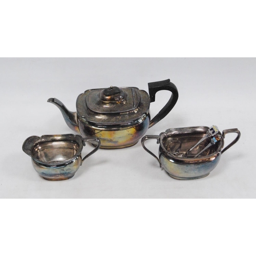 63 - Pair of White Horse whisky figures, woodworking planes, three-piece EP tea set, souvenir spoons etc.