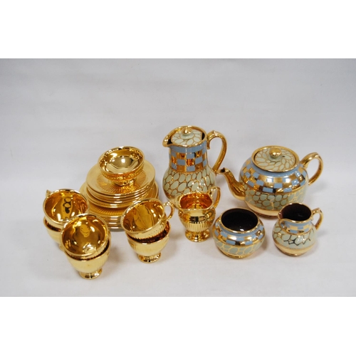 65 - Sadler four-piece tea set and a Royal Winton Grimwades gilt-decorated part tea set.