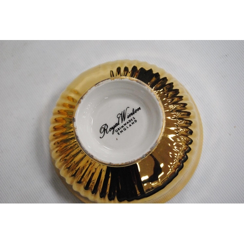 65 - Sadler four-piece tea set and a Royal Winton Grimwades gilt-decorated part tea set.