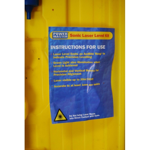 66 - Power Master sonic laser level, cased.