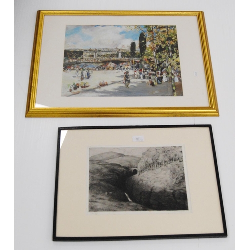 67 - David WilsonGlen LogiePencil signed etching, and a print after James Kay.  (2)... 