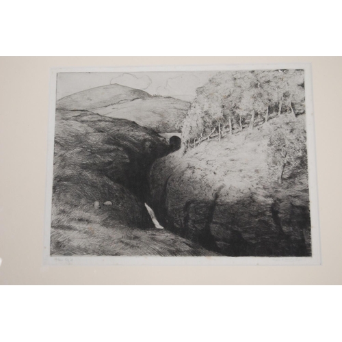 67 - David WilsonGlen LogiePencil signed etching, and a print after James Kay.  (2)... 