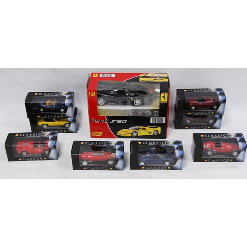 73 - Group of Shell Classic Collection model cars to include 1948 Ferrari 166 MM, 1955 Ferrari 750 Monza,... 