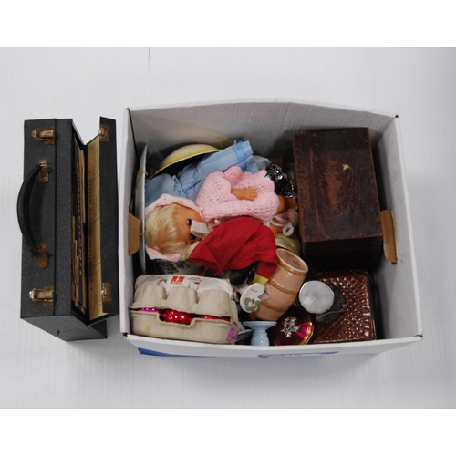 76 - Collection of assorted ornaments to include Semco Mickey Mouse puppet, doll, china, compact, Linguap... 