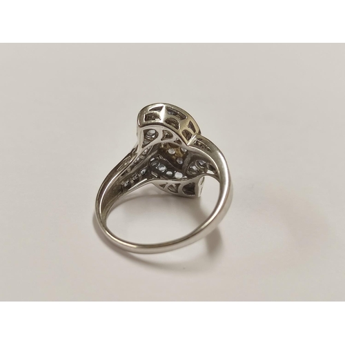 94 - 9ct gold lady's ring set with multiple blue-coloured stones, 4.6g gross.