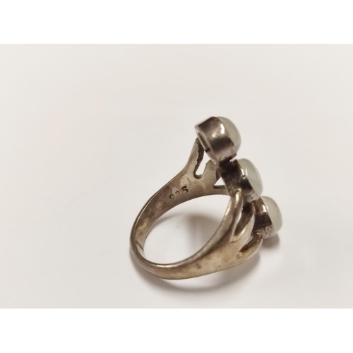 98 - Group of five 925 silver rings set with various stones, 31.2g gross.