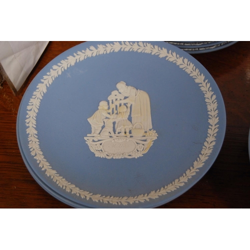 117 - Collection of Wedgwood blue Jasper ware to include Christmas plates, commemorative plates etc.&nbsp;... 
