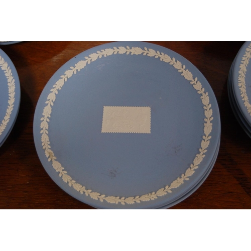 117 - Collection of Wedgwood blue Jasper ware to include Christmas plates, commemorative plates etc.&nbsp;... 