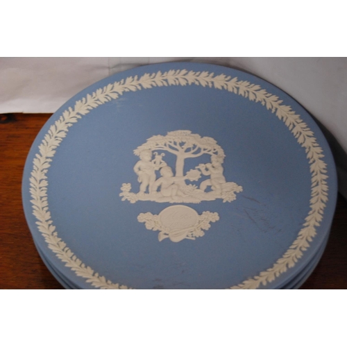 117 - Collection of Wedgwood blue Jasper ware to include Christmas plates, commemorative plates etc.&nbsp;... 