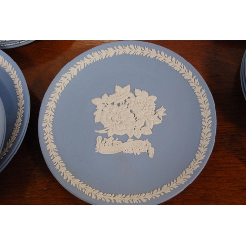 117 - Collection of Wedgwood blue Jasper ware to include Christmas plates, commemorative plates etc.&nbsp;... 