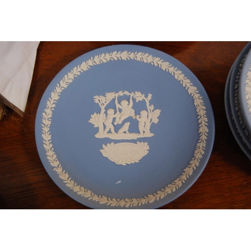 117 - Collection of Wedgwood blue Jasper ware to include Christmas plates, commemorative plates etc.&nbsp;... 