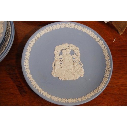 118 - Collection of Wedgwood blue Jasper ware plates.&nbsp; (18)
