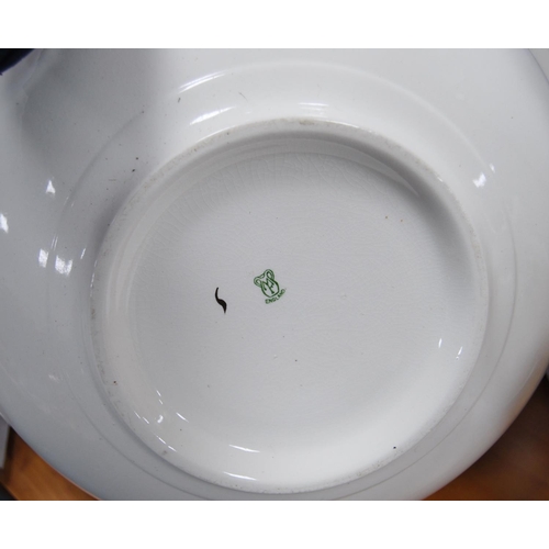 22 - Ceramic toilet ewer and matching basin with floral decoration, and ceramic miniature teapot condimen... 