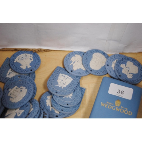 36 - Large collection of Wedgwood blue Jasper ware Christmas decorations.