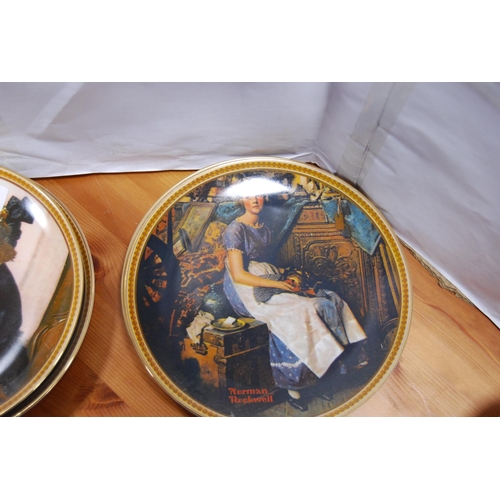 37 - Mineral eggs, group of limited edition Norman Rockwell collector's plates, oriental ginger jar and c... 